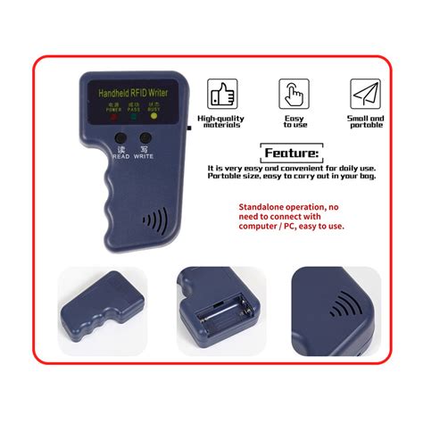 RFID Reader Writer, Handheld ID Card Copier, Readable 125khz 